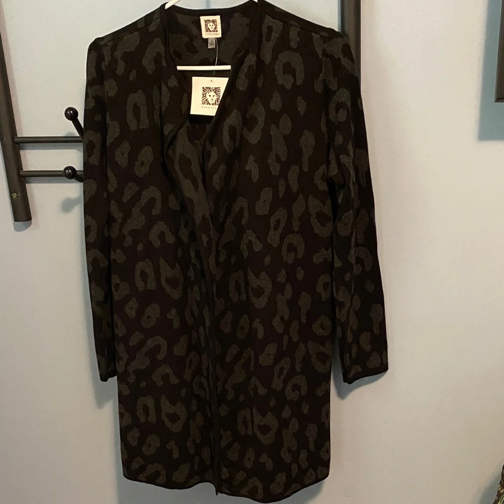 NEW Anne Klein Dark Patterned cardigan - Picture 3 of 4